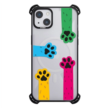 Чохол Pump Silicone Case 03 with MagSafe for iPhone 14 Clear/Black Cats paws - цена, характеристики, отзывы, рассрочка, фото 1