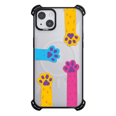 Чехол Pump Silicone Case 03 with MagSafe for iPhone 14 Clear/Black Cats paws 2 - цена, характеристики, отзывы, рассрочка, фото 1