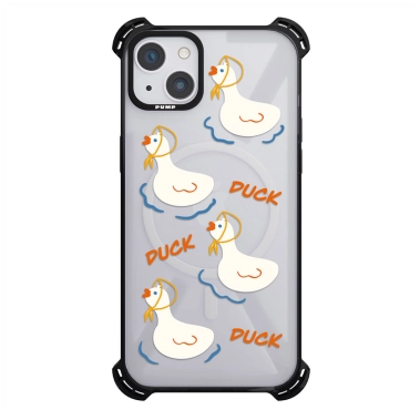 Чохол Pump Silicone Case 03 with MagSafe for iPhone 14 Clear/Black Duck world - цена, характеристики, отзывы, рассрочка, фото 1