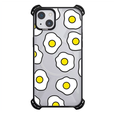 Чехол Pump Silicone Case 03 with MagSafe for iPhone 14 Clear/Black Fried eggs - цена, характеристики, отзывы, рассрочка, фото 1