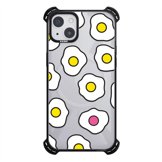 Чохол Pump Silicone Case 03 with MagSafe for iPhone 14 Clear/Black Fried eggs 2