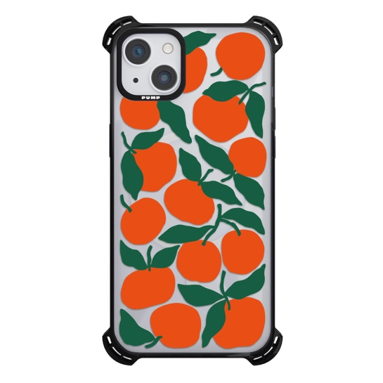 Чехол Pump Silicone Case 03 with MagSafe for iPhone 14 Clear/Black Oranges