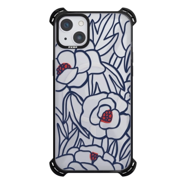 Чохол Pump Silicone Case 03 with MagSafe for iPhone 14 Clear/Black Outline flowers - цена, характеристики, отзывы, рассрочка, фото 1