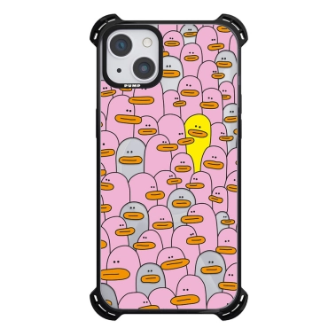 Чохол Pump Silicone Case 03 with MagSafe for iPhone 14 Clear/Black Pink ducks - цена, характеристики, отзывы, рассрочка, фото 1