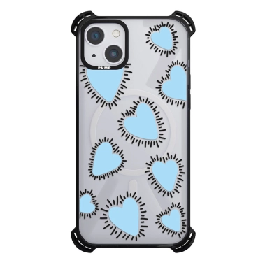 Чохол Pump Silicone Case 03 with MagSafe for iPhone 14 Clear/Black Prickly hearts - цена, характеристики, отзывы, рассрочка, фото 1