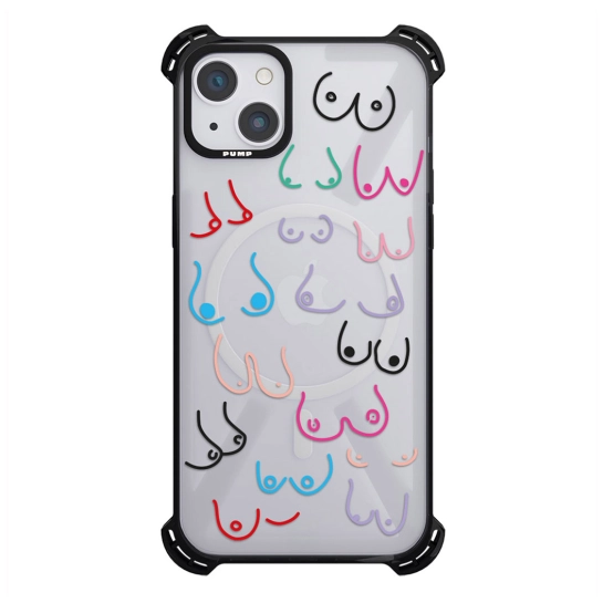 Чехол Pump Silicone Case 03 with MagSafe for iPhone 14 Clear/Black Sisi