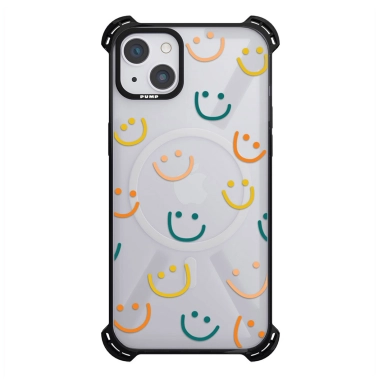 Чохол Pump Silicone Case 03 with MagSafe for iPhone 14 Clear/Black Smile - цена, характеристики, отзывы, рассрочка, фото 1