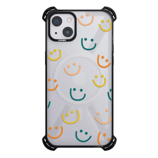 Чохол Pump Silicone Case 03 with MagSafe for iPhone 14 Clear/Black Smile