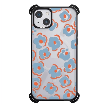 Чохол Pump Silicone Case 03 with MagSafe for iPhone 14 Clear/Black Some flowers - цена, характеристики, отзывы, рассрочка, фото 1