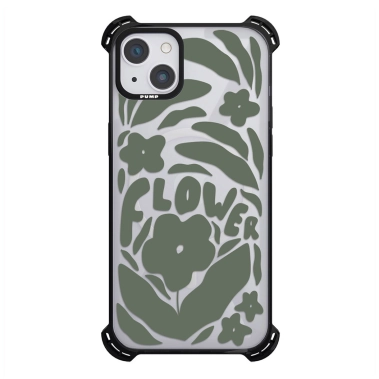 Чехол Pump Silicone Case 03 with MagSafe for iPhone 14 Clear/Black Word flower - цена, характеристики, отзывы, рассрочка, фото 1