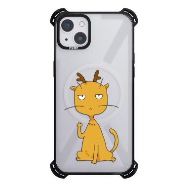 Чехол Pump Silicone Case 03 with MagSafe for iPhone 14 Clear/Black Cat f#ck - цена, характеристики, отзывы, рассрочка, фото 1