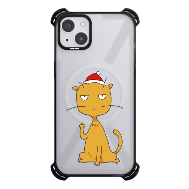 Чехол Pump Silicone Case 03 with MagSafe for iPhone 14 Clear/Black Cat f#ck 2 - цена, характеристики, отзывы, рассрочка, фото 1