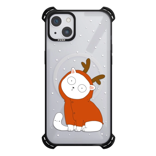 Чохол Pump Silicone Case 03 with MagSafe for iPhone 14 Clear/Black Cateer