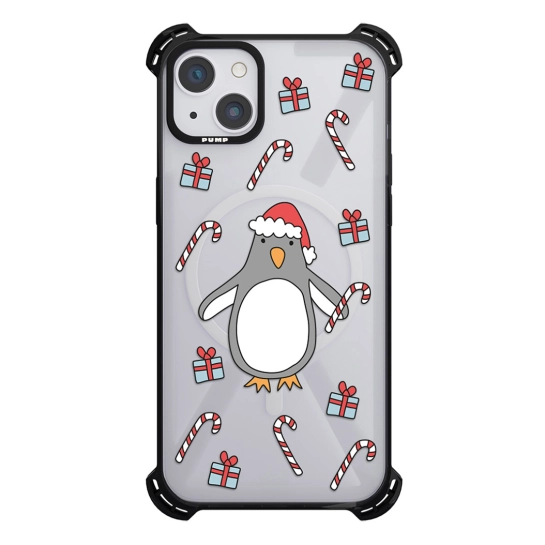 Чехол Pump Silicone Case 03 with MagSafe for iPhone 14 Clear/Black Pinguine