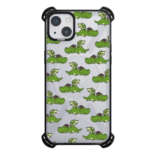 Чохол Pump Silicone Case 03 with MagSafe for iPhone 14 Clear/Black Little dragon