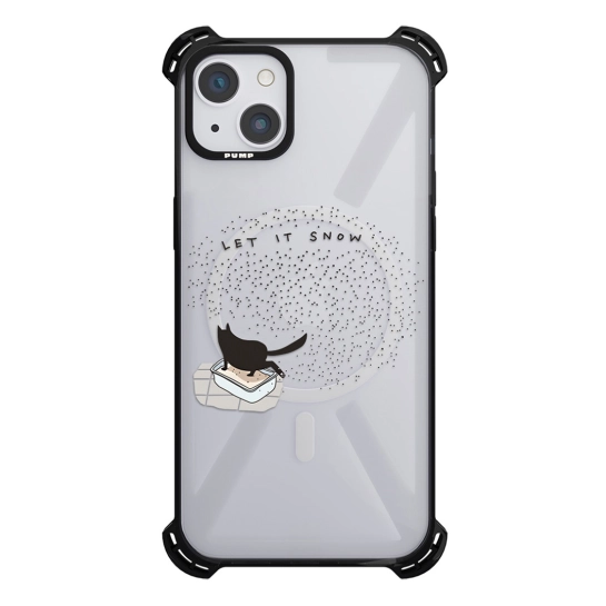 Чохол Pump Silicone Case 03 with MagSafe for iPhone 14 Clear/Black Let it