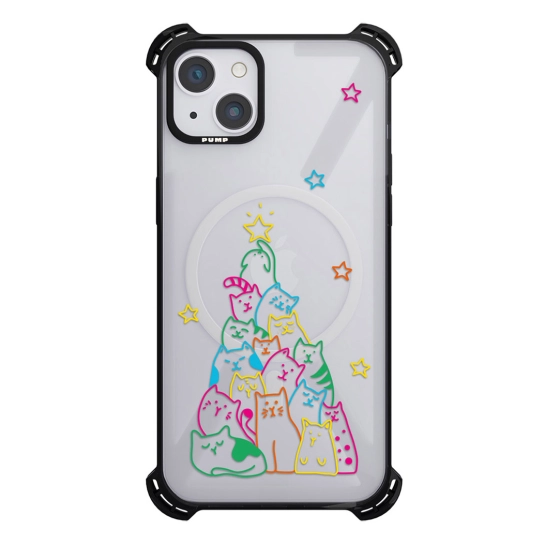Чехол Pump Silicone Case 03 with MagSafe for iPhone 14 Clear/Black Catree