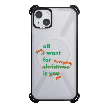 Чохол Pump Silicone Case 03 with MagSafe for iPhone 14 Clear/Black For Christmass 1 - цена, характеристики, отзывы, рассрочка, фото 1