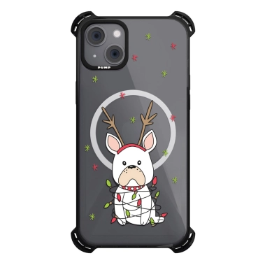 Чохол Pump Silicone Case 03 with MagSafe for iPhone 14 Clear/Black Happy Dog - цена, характеристики, отзывы, рассрочка, фото 1
