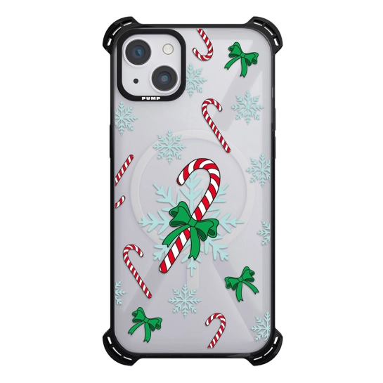 Чехол Pump Silicone Case 03 with MagSafe for iPhone 14 Clear/Black Merry Candy