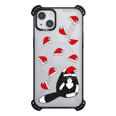 Чохол Pump Silicone Case 03 with MagSafe for iPhone 14 Clear/Black Merry Cat - цена, характеристики, отзывы, рассрочка, фото 1