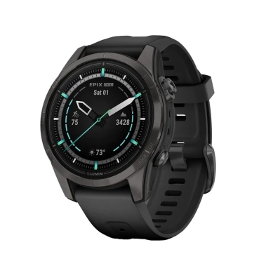 Cмарт-часы Garmin Epix Pro Gen 2 Sapphire Edition 42mm Carbon Gray DLC Titanium with Black Band (010-02802-14/15) - цена, характеристики, отзывы, рассрочка, фото 1