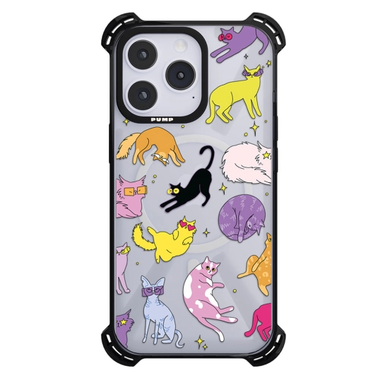 Чохол Pump Silicone Case 03 with MagSafe for iPhone 14 Pro Max Clear/Black Koliorovi Koty