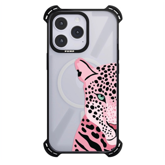 Чехол Pump Silicone Case 03 with MagSafe for iPhone 14 Pro Max Clear/Black Tygr Rozheviy