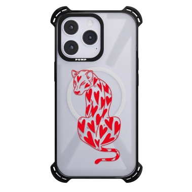 Чохол Pump Silicone Case 03 with MagSafe for iPhone 14 Pro Max Clear/Black Tygr Serdechnyi - цена, характеристики, отзывы, рассрочка, фото 1