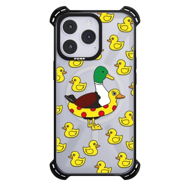 Чохол Pump Silicone Case 03 with MagSafe for iPhone 14 Pro Max Clear/Black Kachka pattern - цена, характеристики, отзывы, рассрочка, фото 1