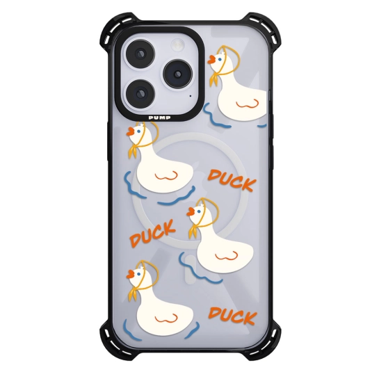Чехол Pump Silicone Case 03 with MagSafe for iPhone 14 Pro Max Clear/Black Duck world