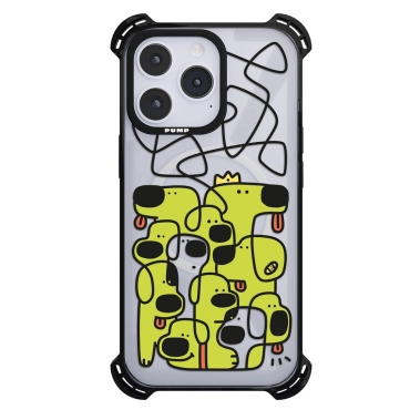 Чохол Pump Silicone Case 03 with MagSafe for iPhone 14 Pro Max Clear/Black Green dogs - цена, характеристики, отзывы, рассрочка, фото 1