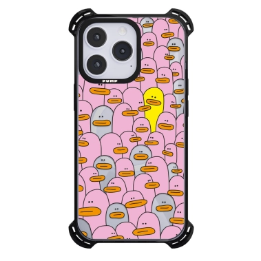 Чохол Pump Silicone Case 03 with MagSafe for iPhone 14 Pro Max Clear/Black Pink ducks - цена, характеристики, отзывы, рассрочка, фото 1