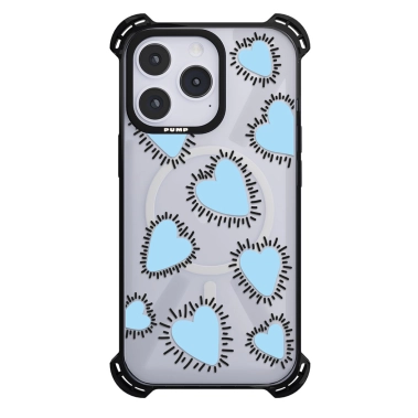 Чохол Pump Silicone Case 03 with MagSafe for iPhone 14 Pro Max Clear/Black Prickly hearts - цена, характеристики, отзывы, рассрочка, фото 1
