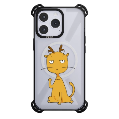 Чохол Pump Silicone Case 03 with MagSafe for iPhone 14 Pro Max Clear/Black Cat f#ck - цена, характеристики, отзывы, рассрочка, фото 1