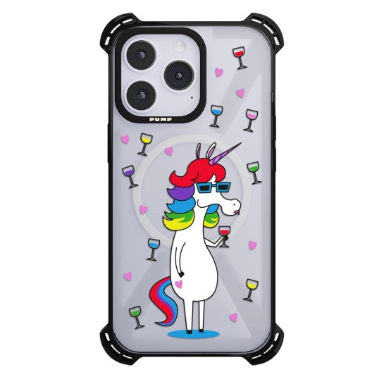 Чехол Pump Silicone Case 03 with MagSafe for iPhone 14 Pro Max Clear/Black Drunkycorn