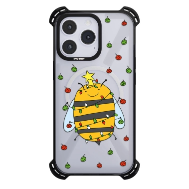 Чохол Pump Silicone Case 03 with MagSafe for iPhone 14 Pro Max Clear/Black Happy bee - цена, характеристики, отзывы, рассрочка, фото 1