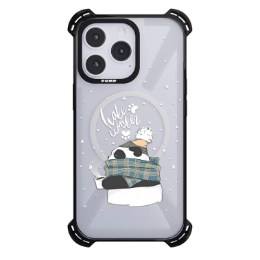 Чохол Pump Silicone Case 03 with MagSafe for iPhone 14 Pro Max Clear/Black Snow panda - цена, характеристики, отзывы, рассрочка, фото 1