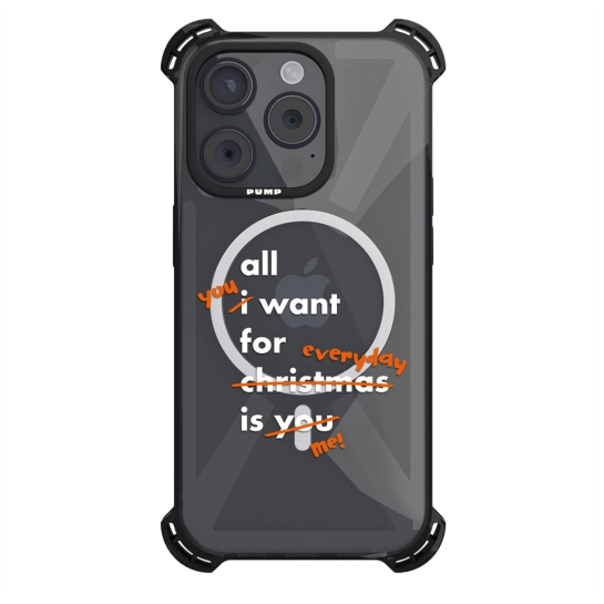 Чехол Pump Silicone Case 03 with MagSafe for iPhone 14 Pro Max Clear/Black For Christmass 2