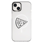 Чехол Pump Framed Silicone Case with MagSafe for iPhone 13 Clear/Black Pizza 1