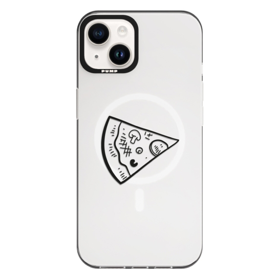 Чехол Pump Framed Silicone Case with MagSafe for iPhone 13 Clear/Black Pizza 1 - цена, характеристики, отзывы, рассрочка, фото 1