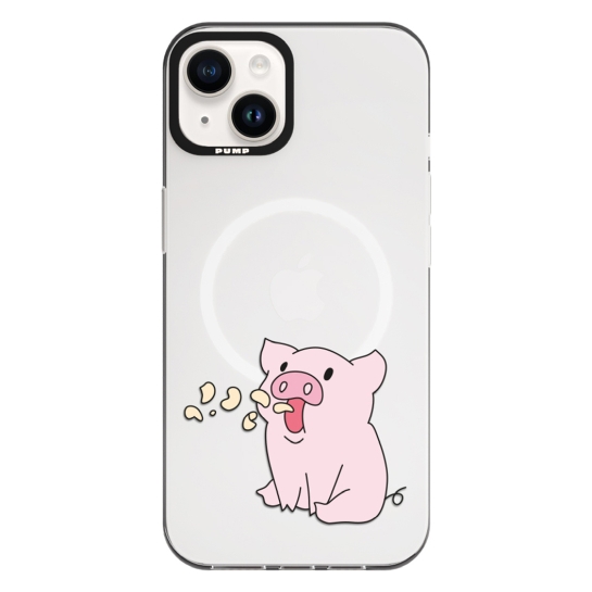 Чохол Pump Framed Silicone Case with MagSafe for iPhone 13 Clear/Black Pigs 2 - ціна, характеристики, відгуки, розстрочка, фото 1
