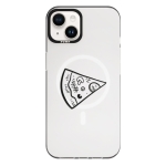 Чохол Pump Framed Silicone Case with MagSafe for iPhone 14 Clear/Black Pizza 1