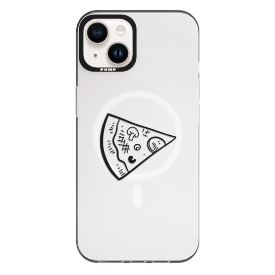 Чехол Pump Framed Silicone Case with MagSafe for iPhone 14 Clear/Black Pizza 1 - цена, характеристики, отзывы, рассрочка, фото 1