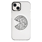 Чехол Pump Framed Silicone Case with MagSafe for iPhone 14 Clear/Black Pizza 2