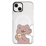 Чехол Pump Framed Silicone Case with MagSafe for iPhone 14 Clear/Black Bear Bunny 1