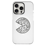 Чехол Pump Framed Silicone Case with MagSafe for iPhone 14 Pro Clear/Black Pizza 2
