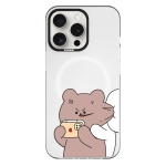Чехол Pump Framed Silicone Case with MagSafe for iPhone 14 Pro Clear/Black Bear Bunny 1