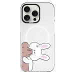 Чехол Pump Framed Silicone Case with MagSafe for iPhone 14 Pro Clear/Black Bear Bunny 2