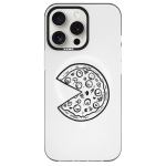Чехол Pump Framed Silicone Case with MagSafe for iPhone 14 Pro Max Clear/Black Pizza 2